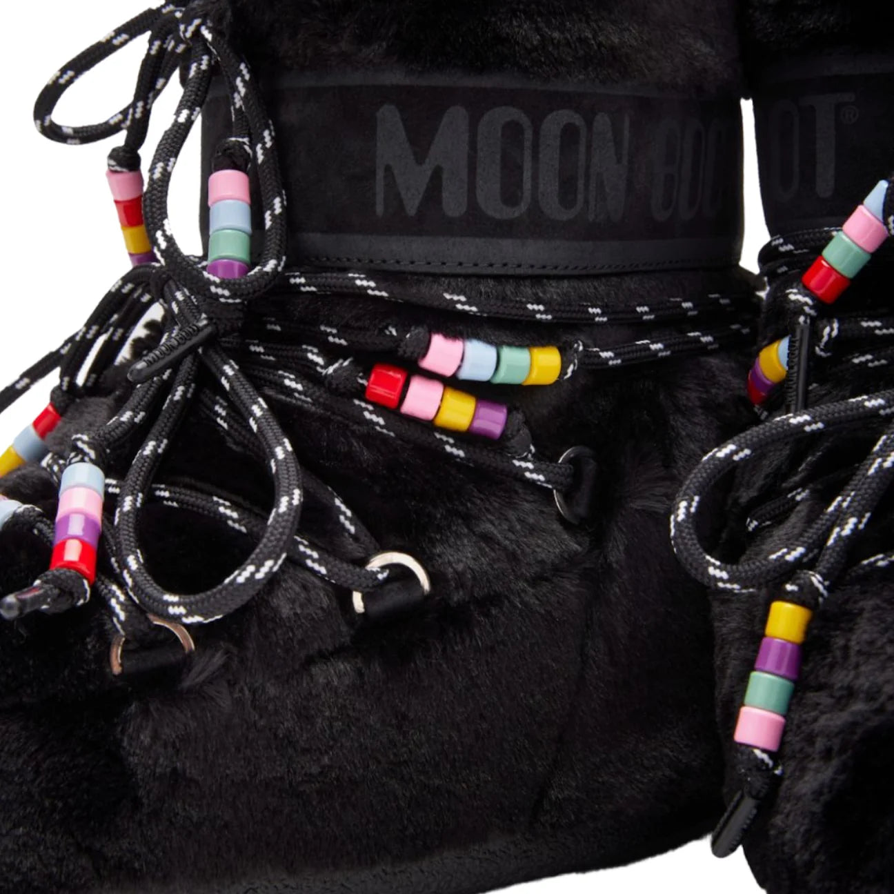 Moon Boot - MB Icon Low Faux Fur Beads - BLACK