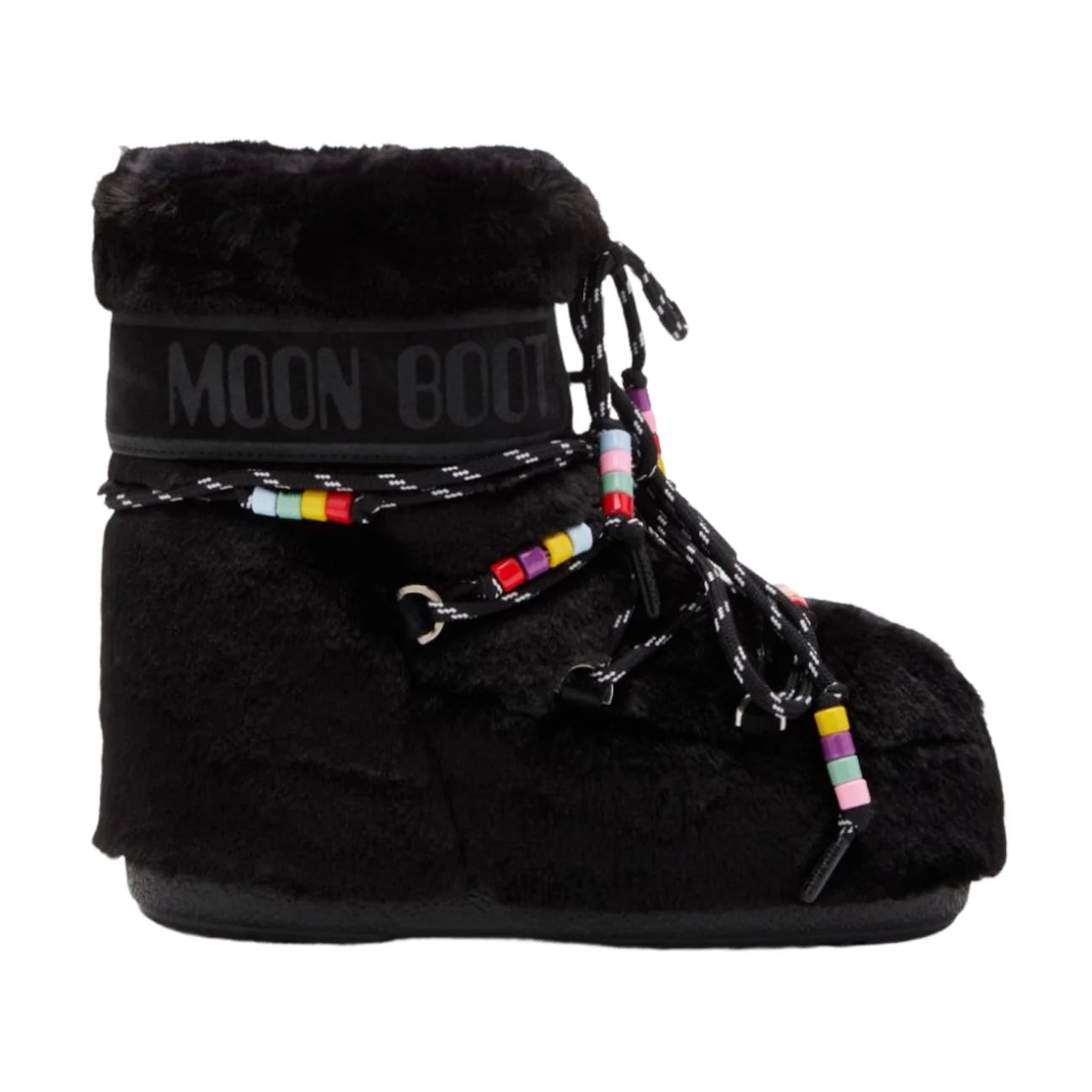 Moon Boot - MB Icon Low Faux Fur Beads - BLACK