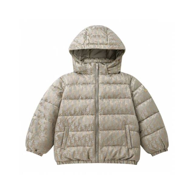 DIOR Children's all-over printed hooded down jacket