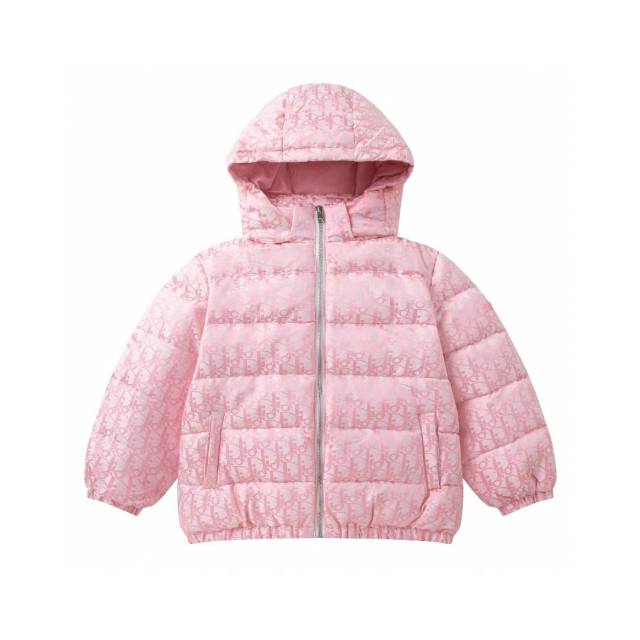 DIOR Children's all-over printed hooded down jacket