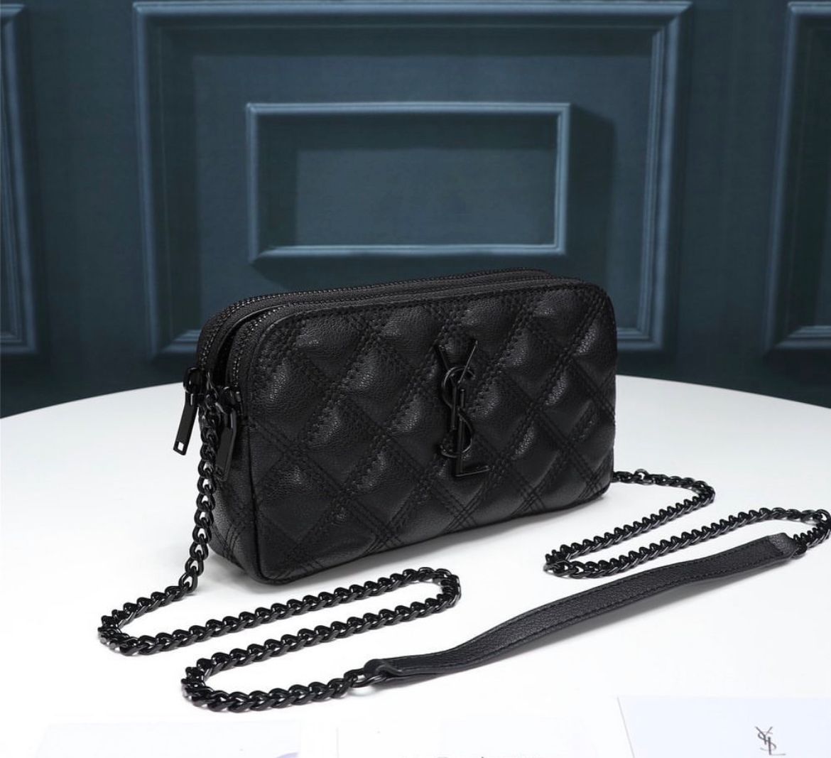 YSL MINI BAG IN MATELASSÉ TOTAL BLACK